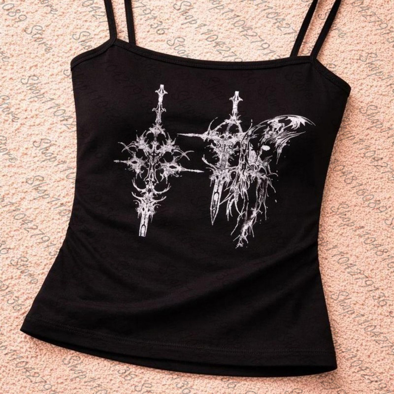 Gothic Women's Corset Tank Top - Y2K Graphic Baby Tee Crop review and price