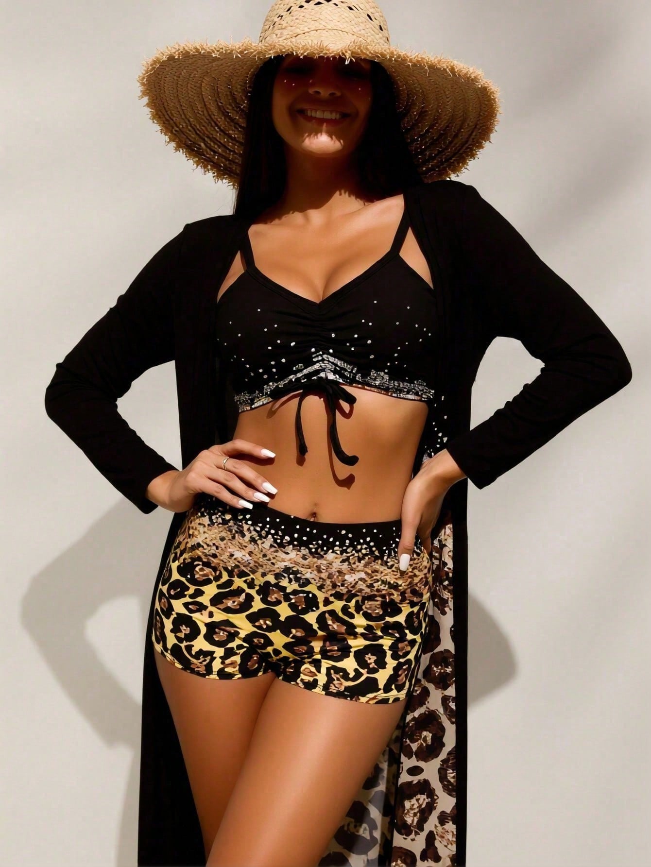 Women's Black Rhinestone Bikin - Tops review and price