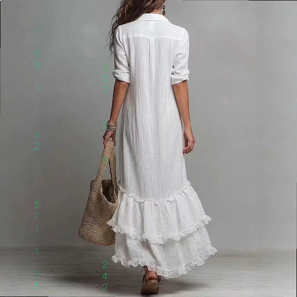 Cross back cotton linen dress  - Casual Loose Linen Shirt Dress review and price