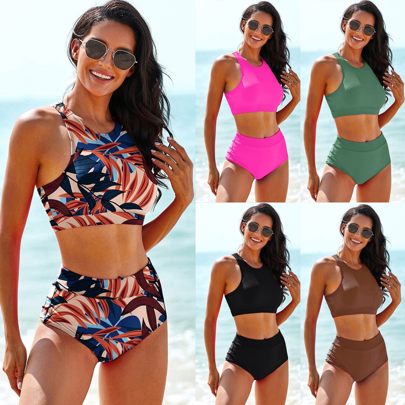 Woman Swimsuits Solid Color Ta - Tops review and price