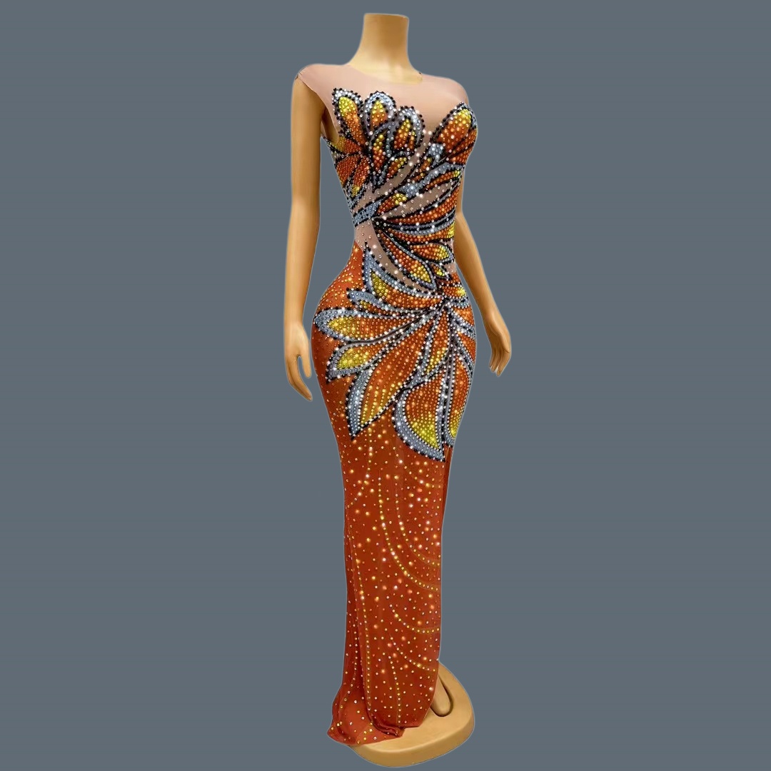 Women Sleeveless Mesh Maxi Dre - Sparkly Rhinestone Club Party Dress review and price