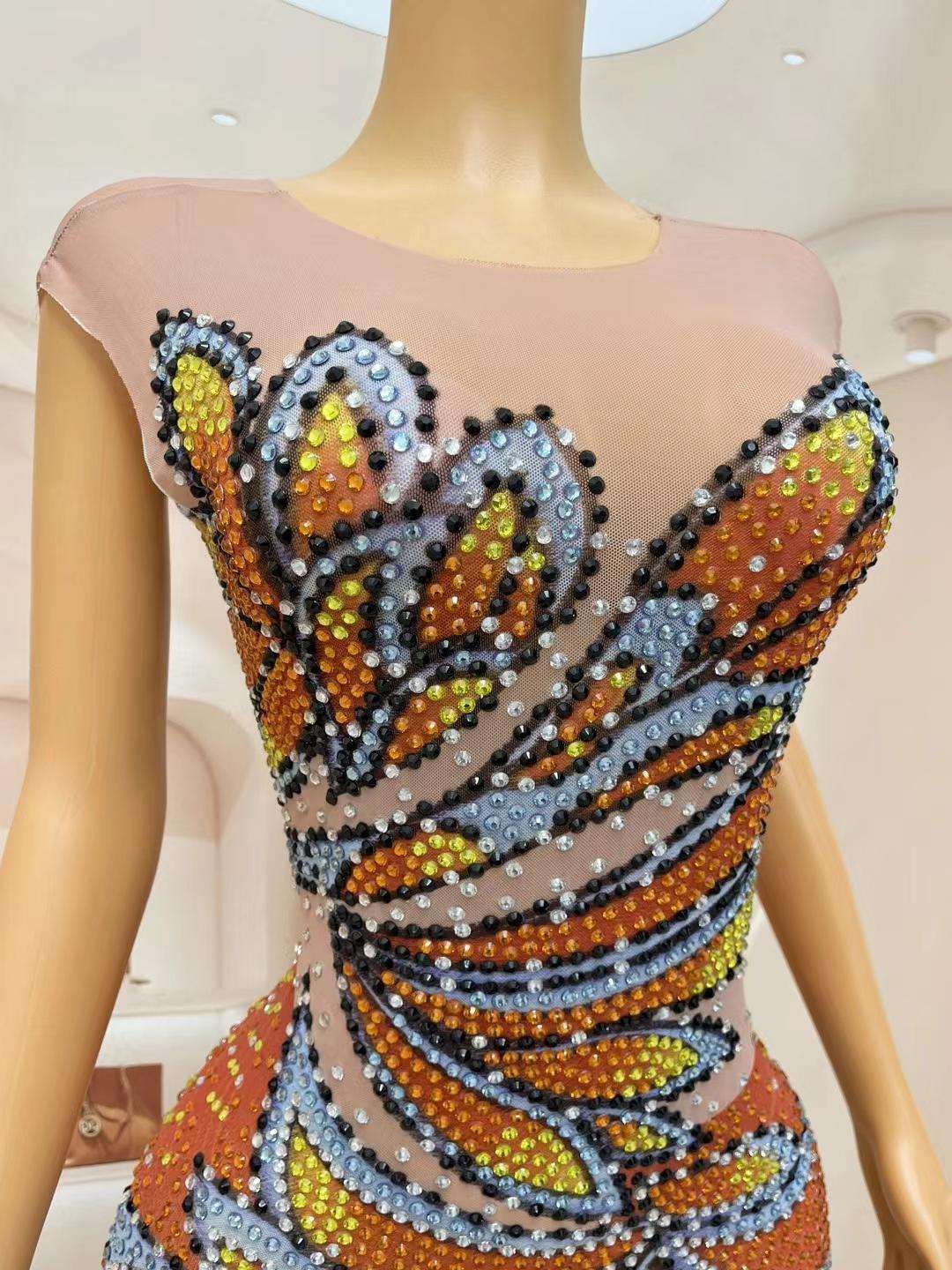 Women Sleeveless Mesh Maxi Dre - Sparkly Rhinestone Club Party Dress review and price