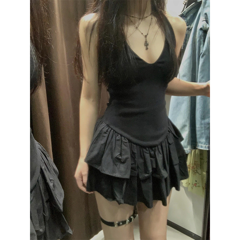 MEXZT Y2K Black Mini Dress Wom - Y2K Backless Halter Mini Dress review and price