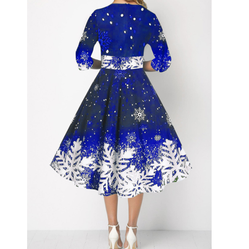 Winter Christmas Dresses Women - French Vintage Floral Midi Dress review and price