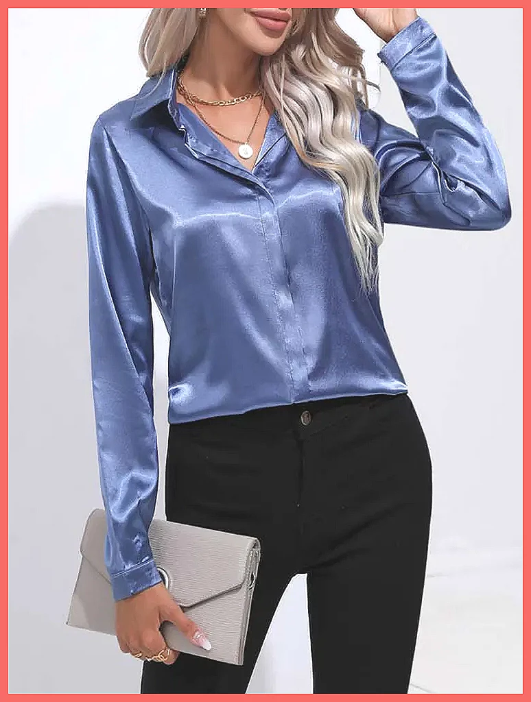 2025 Spring Summer Satin Shirt - Blouses review and price