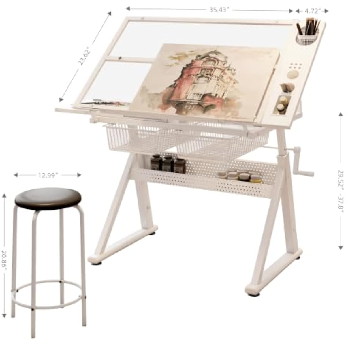 Adjustable Drafting Desk with  - Tops review and price