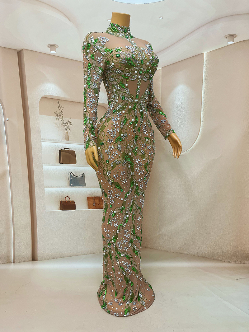 A stunning evening gown Long   - Sparkly Rhinestone Club Party Dress review and price
