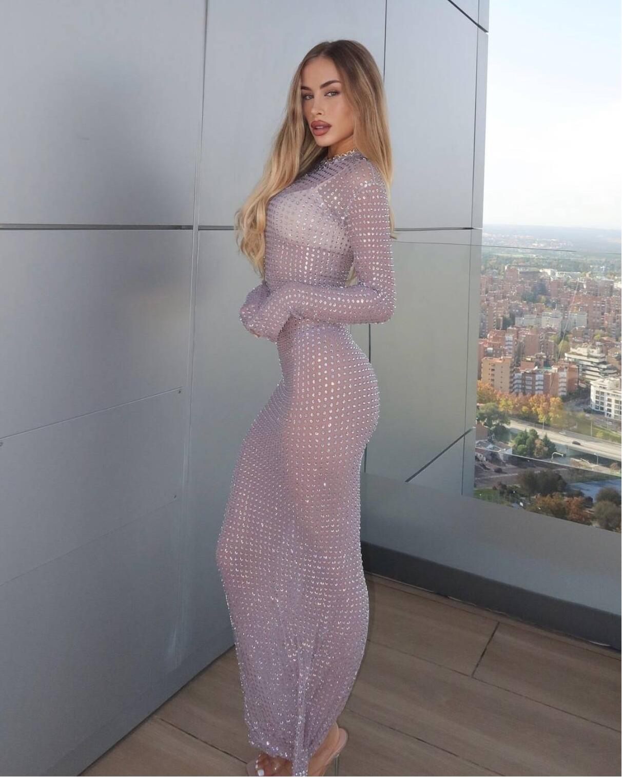 2025 New Transparent Photo Sho - Sparkly Rhinestone Club Party Dress review and price