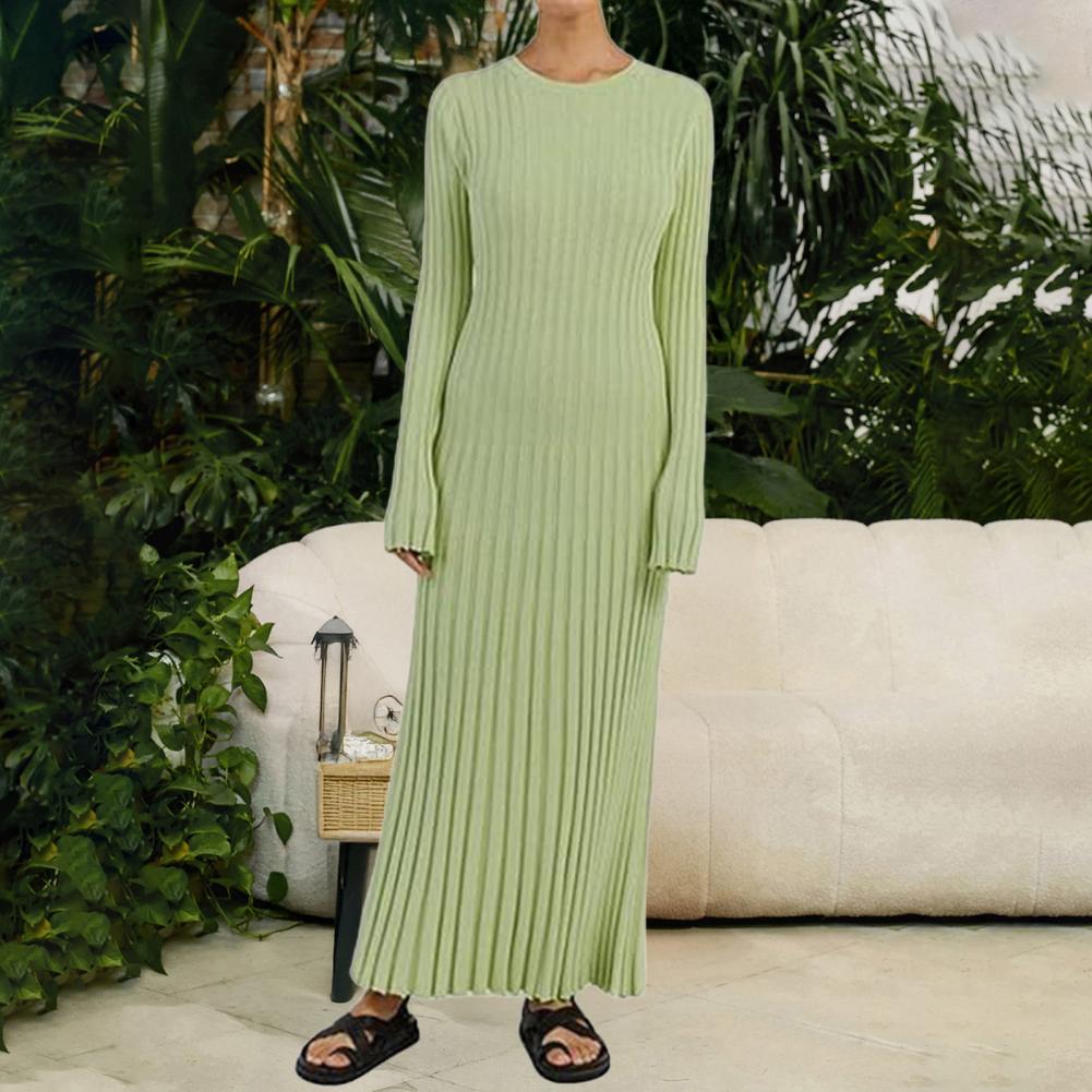 Ribbed Knit Dress Women's Long - Bodycon Long Sleeve Ribbed Dress review and price