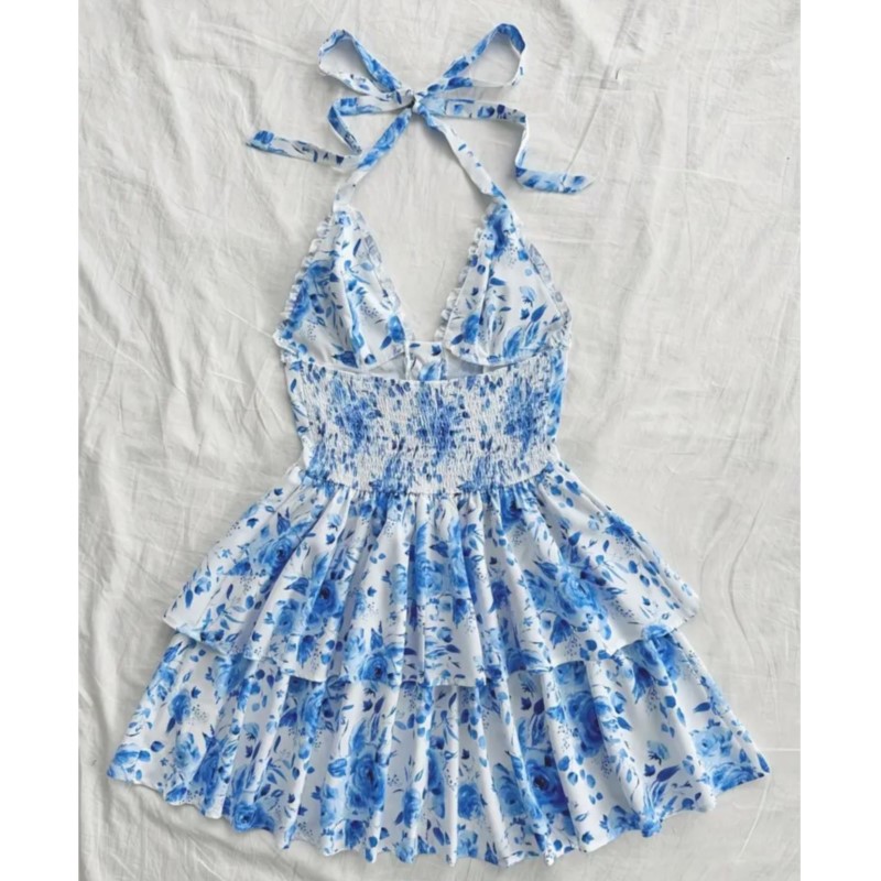 Women Vacation Style Retro Sho - French Vintage Floral Midi Dress review and price