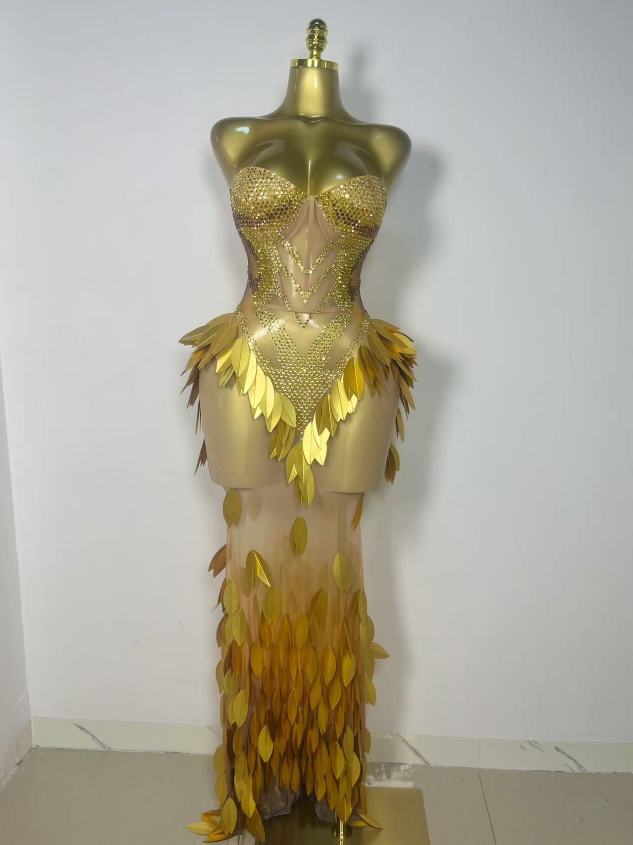 Sparkly Gold Rhinestone Sequin - Sparkly Rhinestone Club Party Dress review and price