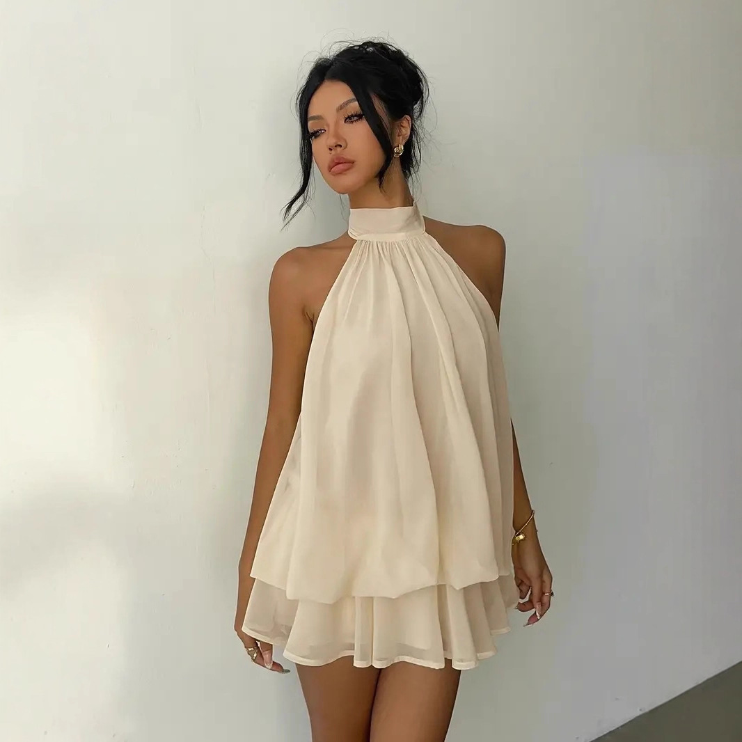 Women's Halter Neck Dress Back - Y2K Backless Halter Mini Dress review and price