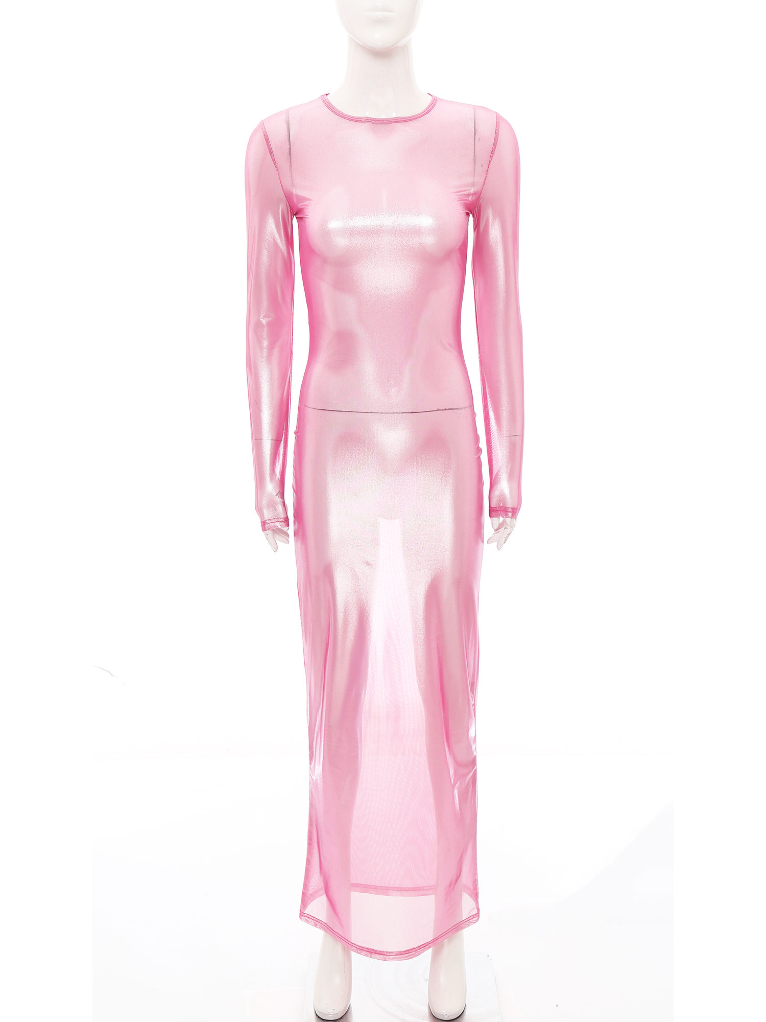 Womens Shiny Metallic Sheer Lo - Sexy Mesh Sheer Bodycon Dress review and price