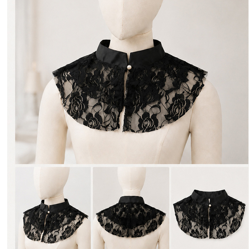 Elegant Lace Floral False Coll - Dresses review and price